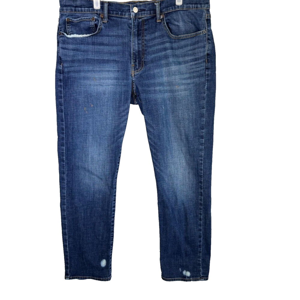 Lucky Brand 121 Men's Jeans 36x30 (36x29) Blue Slim Straight Stretch Denim